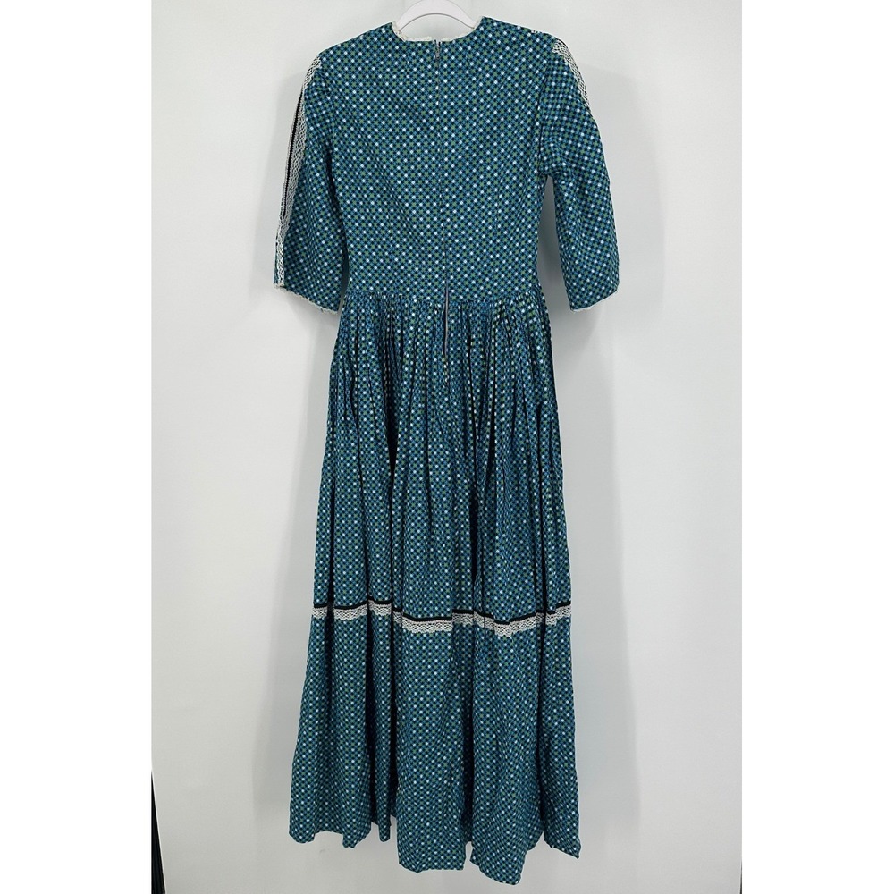 Womens 70s Vintage Handmade Cottagecore Prairie Maxi Dress Size S Floral Modest - Picture 3 of 7